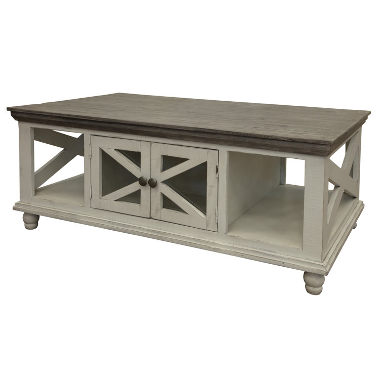 Rosalind Wheeler Melcher Solid Wood Block Coffee Table with Storage